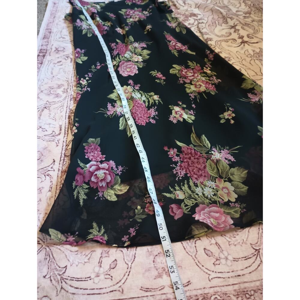 Dressbarn Dark Cottage Floral Maxi Dress 16W Chiffon Fairy Dainty Whimsigoth - Picture 8 of 8